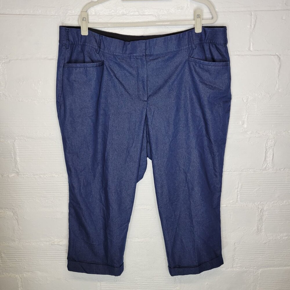 Lane Bryant Women's Size 24 Pants Crop Cuffed Blue